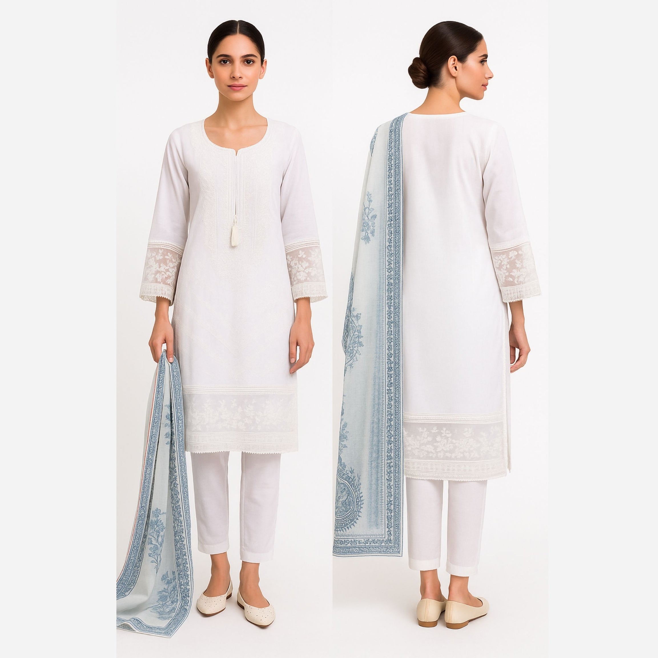 Almaarij- Embroidered Lawn Stitched Dress