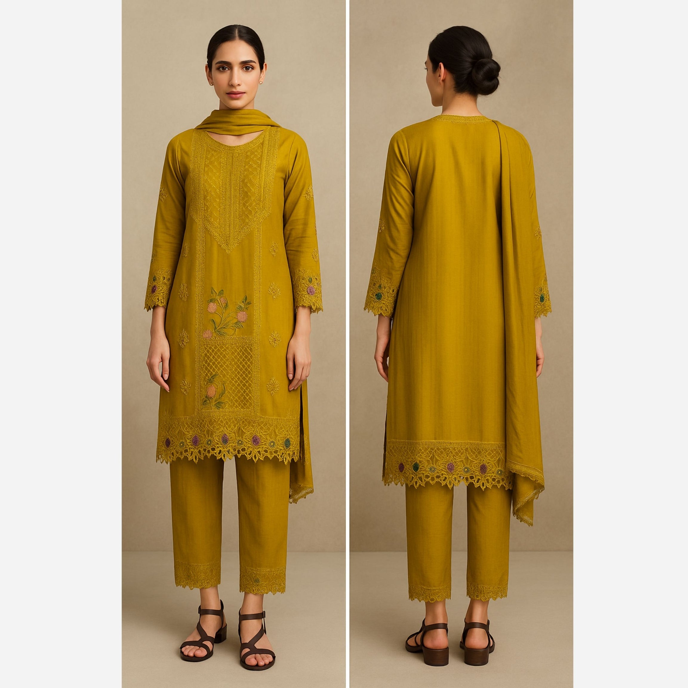 Almaarij-Embroidered Lawn Stitched Dress