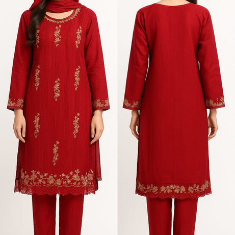 Almaarij- Embroidered Lawn Stitched Dress